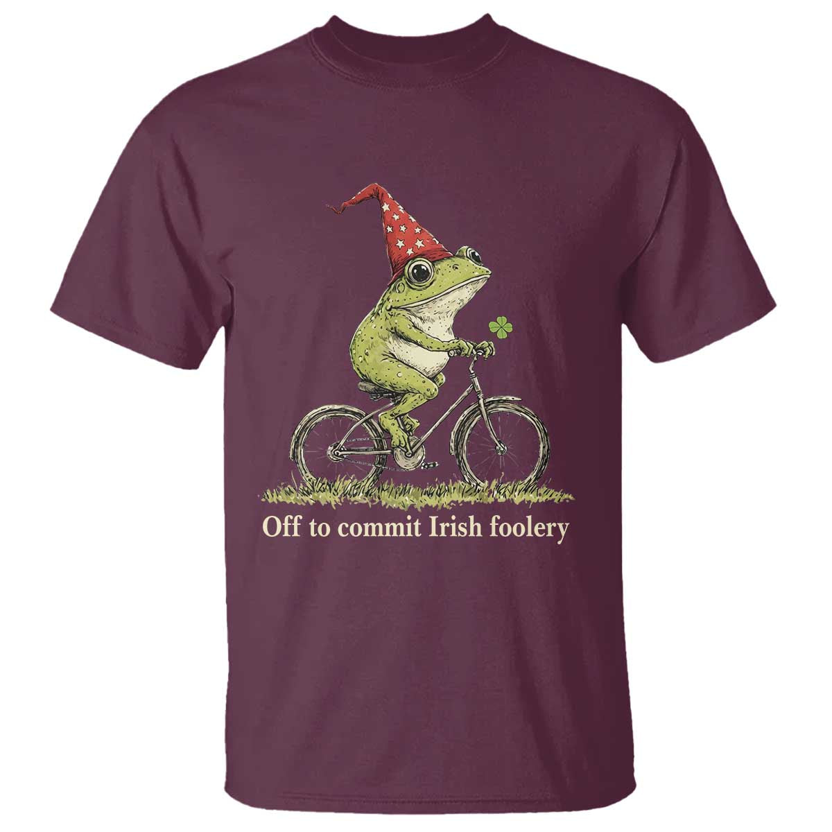 Funny Frog St Patricks Day T Shirt Off To Commit Irish Foolery Four Leaf Clover
