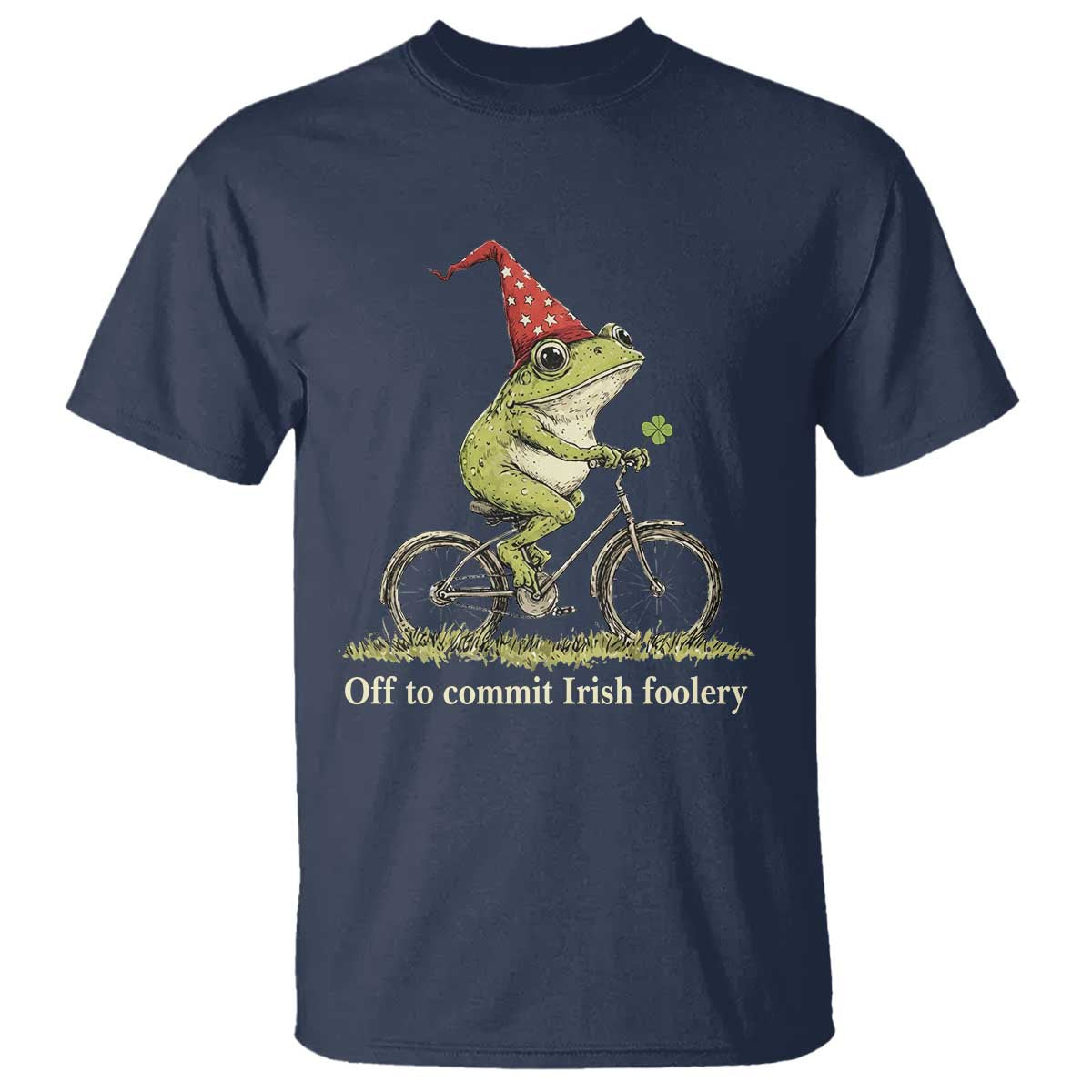 Funny Frog St Patricks Day T Shirt Off To Commit Irish Foolery Four Leaf Clover