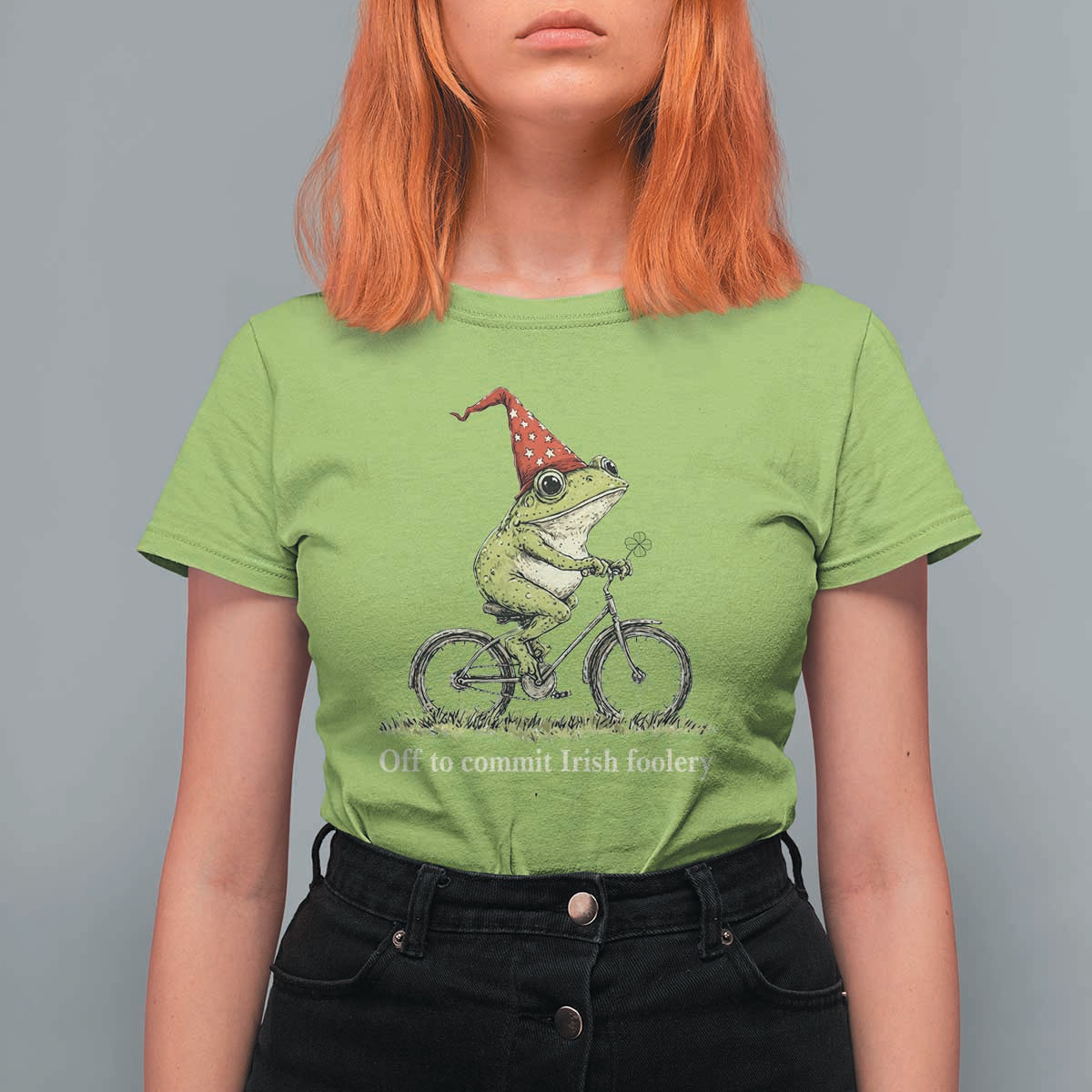 Funny Frog St Patricks Day T Shirt For Women Off To Commit Irish Foolery Four Leaf Clover