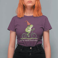 Funny Frog St Patricks Day T Shirt For Women Off To Commit Irish Foolery Four Leaf Clover