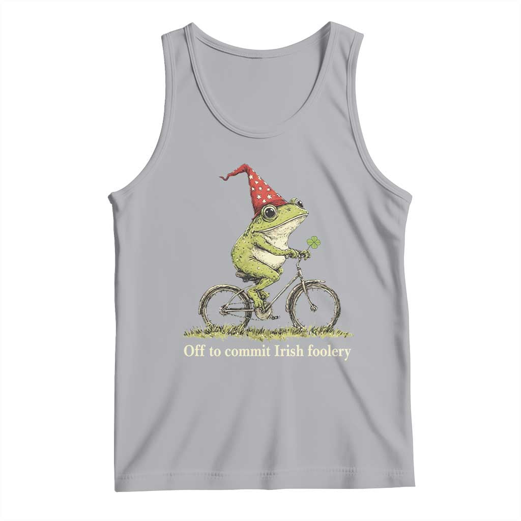 Funny Frog St Patricks Day Tank Top Off To Commit Irish Foolery Four Leaf Clover