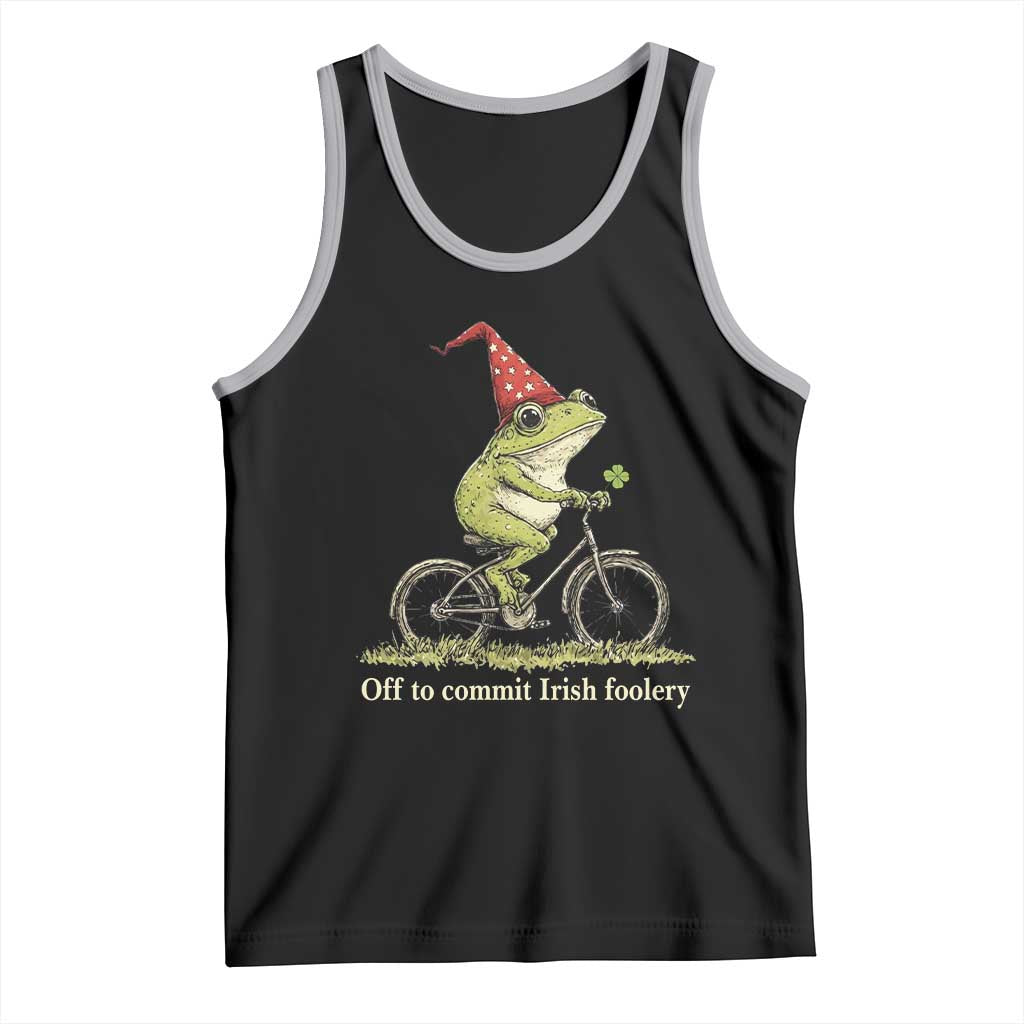 Funny Frog St Patricks Day Tank Top Off To Commit Irish Foolery Four Leaf Clover