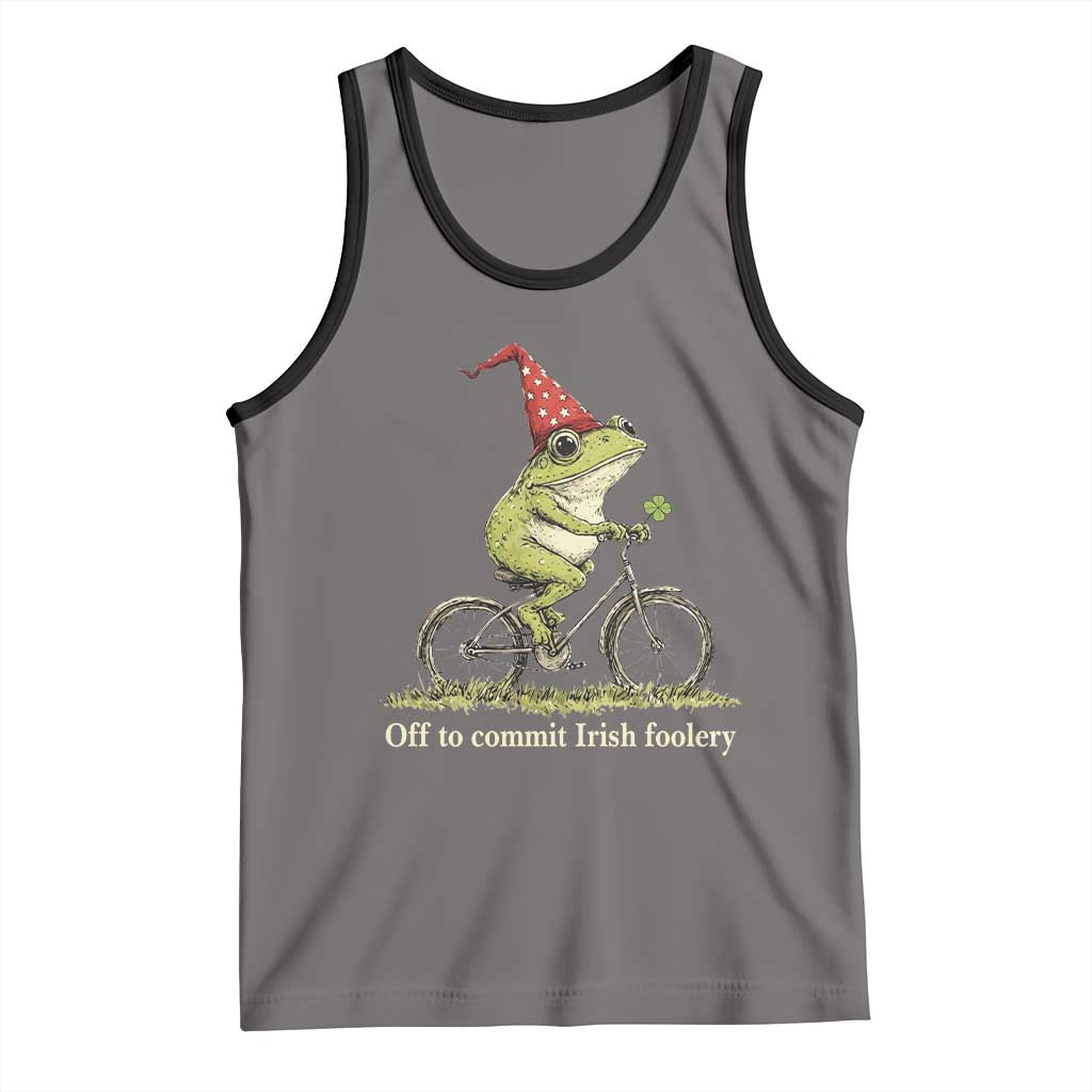 Funny Frog St Patricks Day Tank Top Off To Commit Irish Foolery Four Leaf Clover