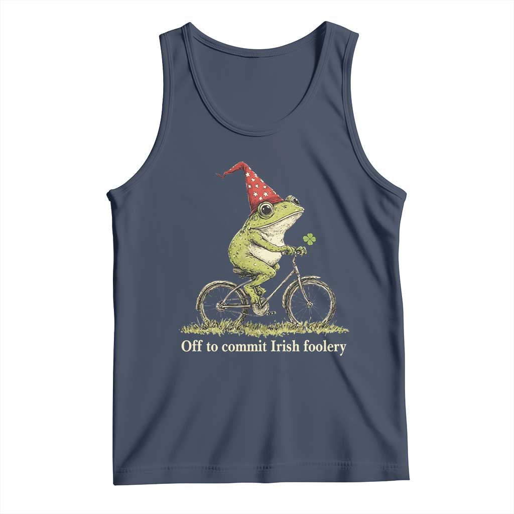 Funny Frog St Patricks Day Tank Top Off To Commit Irish Foolery Four Leaf Clover