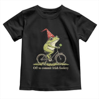 Funny Frog St Patricks Day Toddler T Shirt Off To Commit Irish Foolery Four Leaf Clover