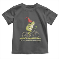 Funny Frog St Patricks Day Toddler T Shirt Off To Commit Irish Foolery Four Leaf Clover