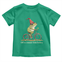 Funny Frog St Patricks Day Toddler T Shirt Off To Commit Irish Foolery Four Leaf Clover