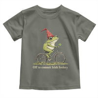 Funny Frog St Patricks Day Toddler T Shirt Off To Commit Irish Foolery Four Leaf Clover