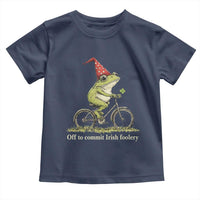Funny Frog St Patricks Day Toddler T Shirt Off To Commit Irish Foolery Four Leaf Clover