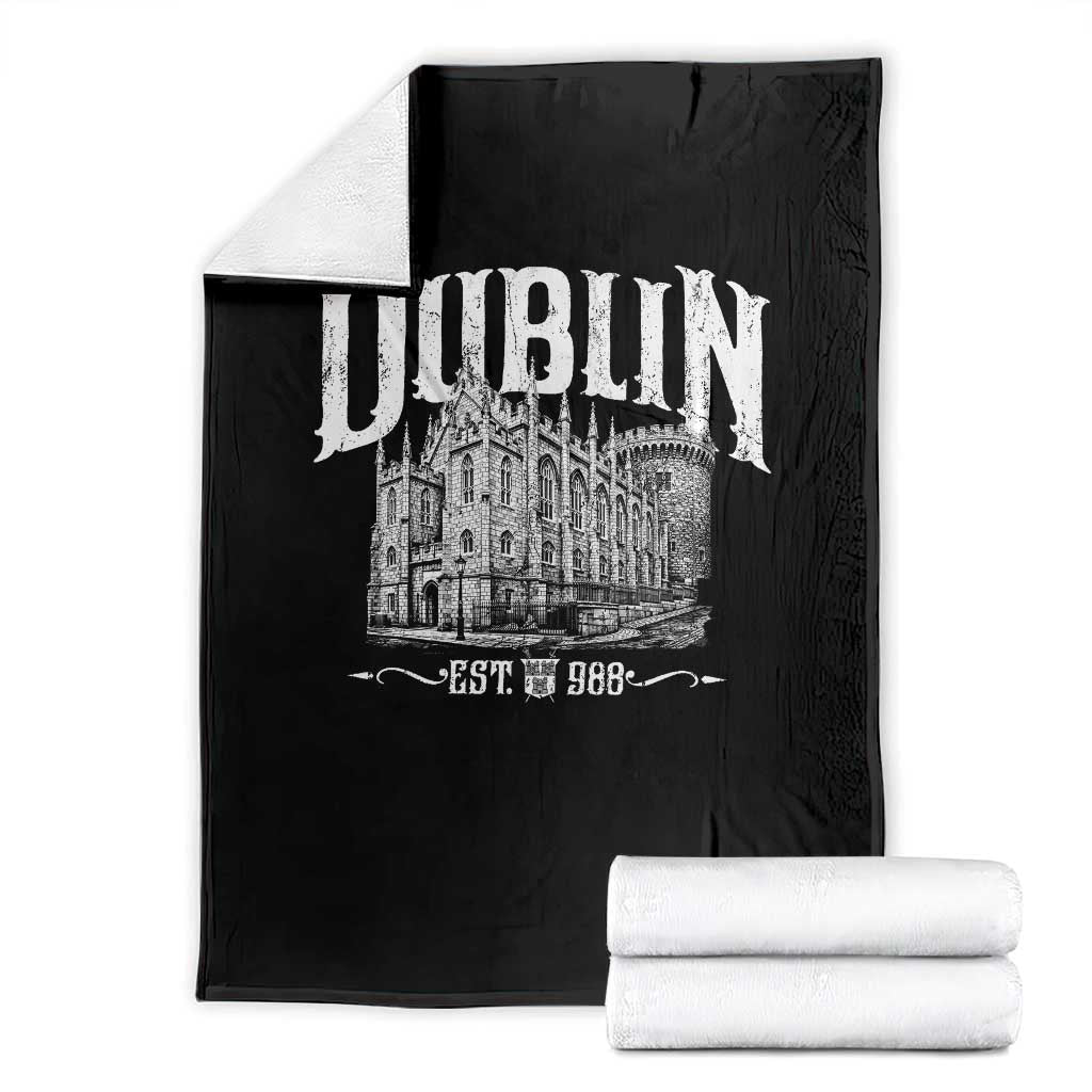 Dublin Castle Ireland Est 988 Travel Souvenir Throw Blanket
