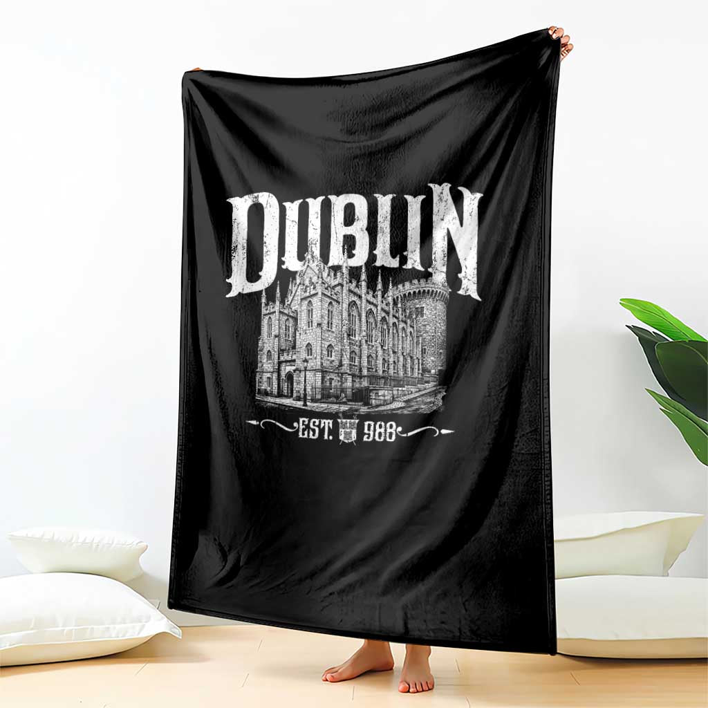 Dublin Castle Ireland Est 988 Travel Souvenir Throw Blanket