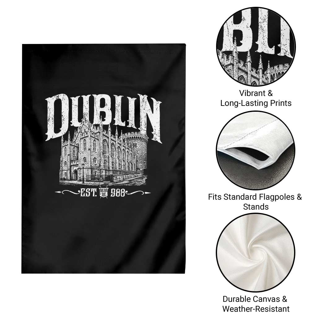 Dublin Castle Ireland Est 988 Travel Souvenir Garden Flag