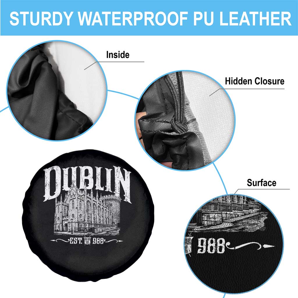 Dublin Castle Ireland Est 988 Travel Souvenir Spare Tire Cover