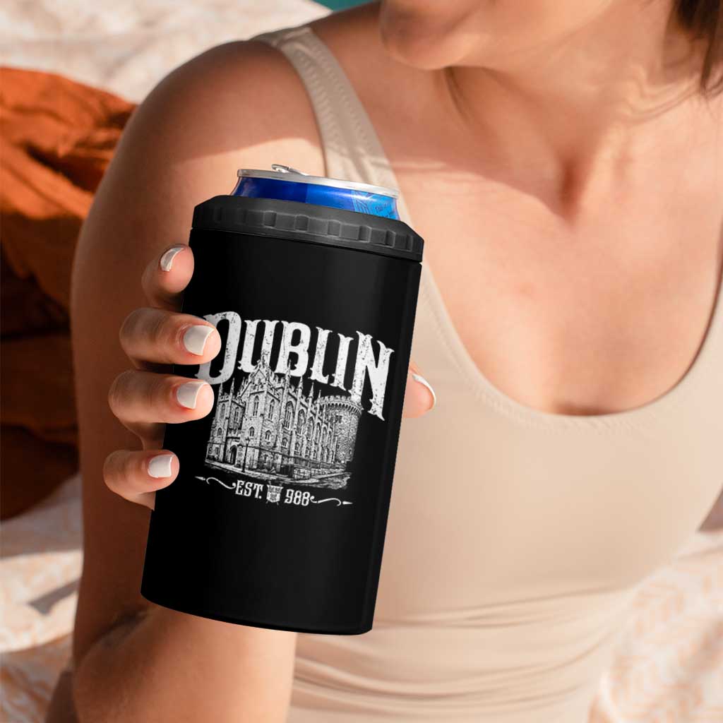 Dublin Castle Ireland Est 988 Travel Souvenir 4 in 1 Can Cooler Tumbler