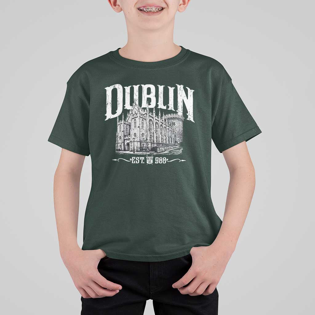 Dublin Castle Ireland Est 988 Travel Souvenir T Shirt For Kid