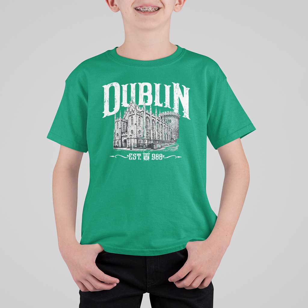 Dublin Castle Ireland Est 988 Travel Souvenir T Shirt For Kid