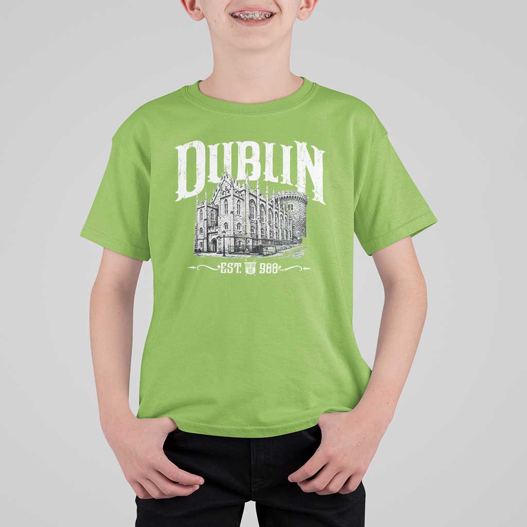 Dublin Castle Ireland Est 988 Travel Souvenir T Shirt For Kid