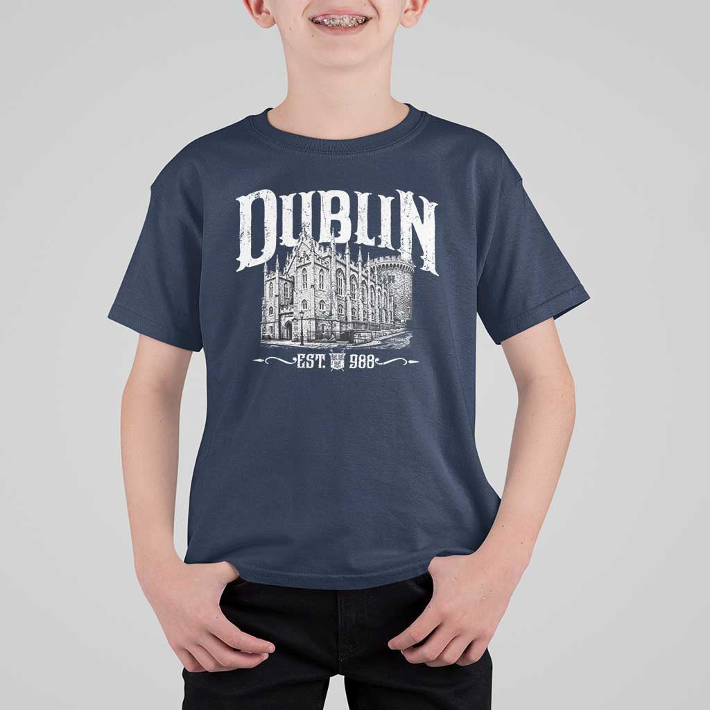 Dublin Castle Ireland Est 988 Travel Souvenir T Shirt For Kid