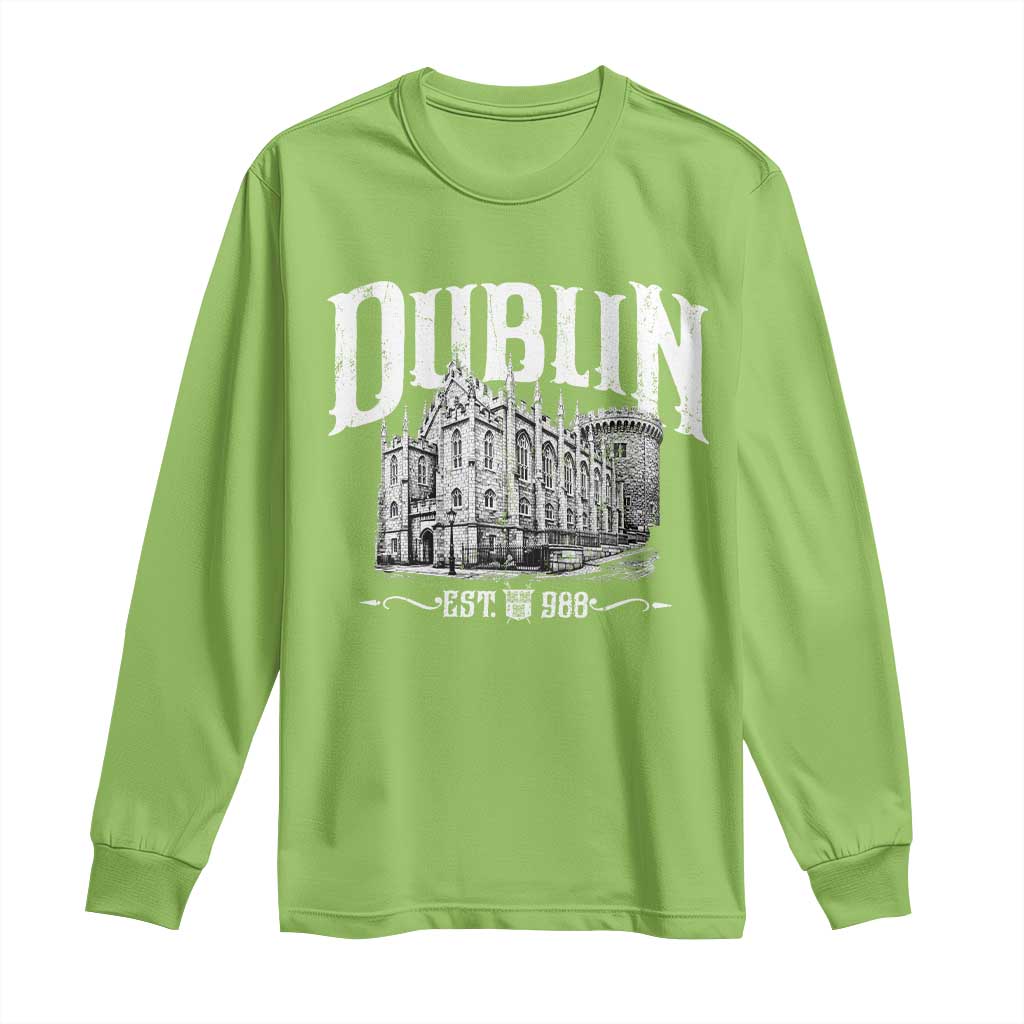 Dublin Castle Ireland Est 988 Travel Souvenir Long Sleeve Shirt