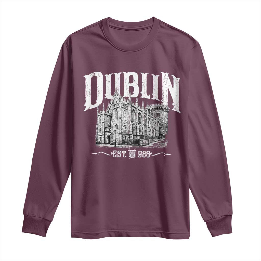 Dublin Castle Ireland Est 988 Travel Souvenir Long Sleeve Shirt