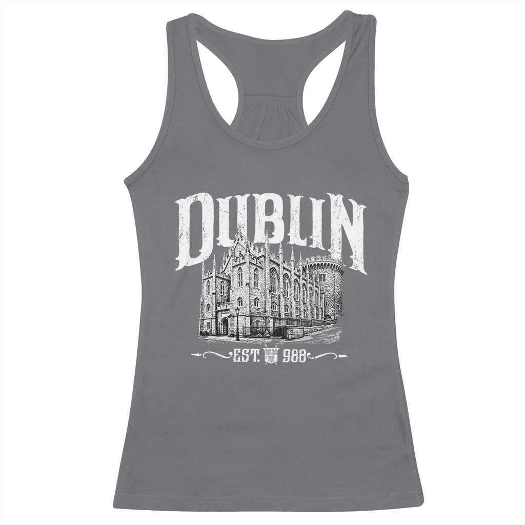 Dublin Castle Ireland Est 988 Travel Souvenir Racerback Tank Top