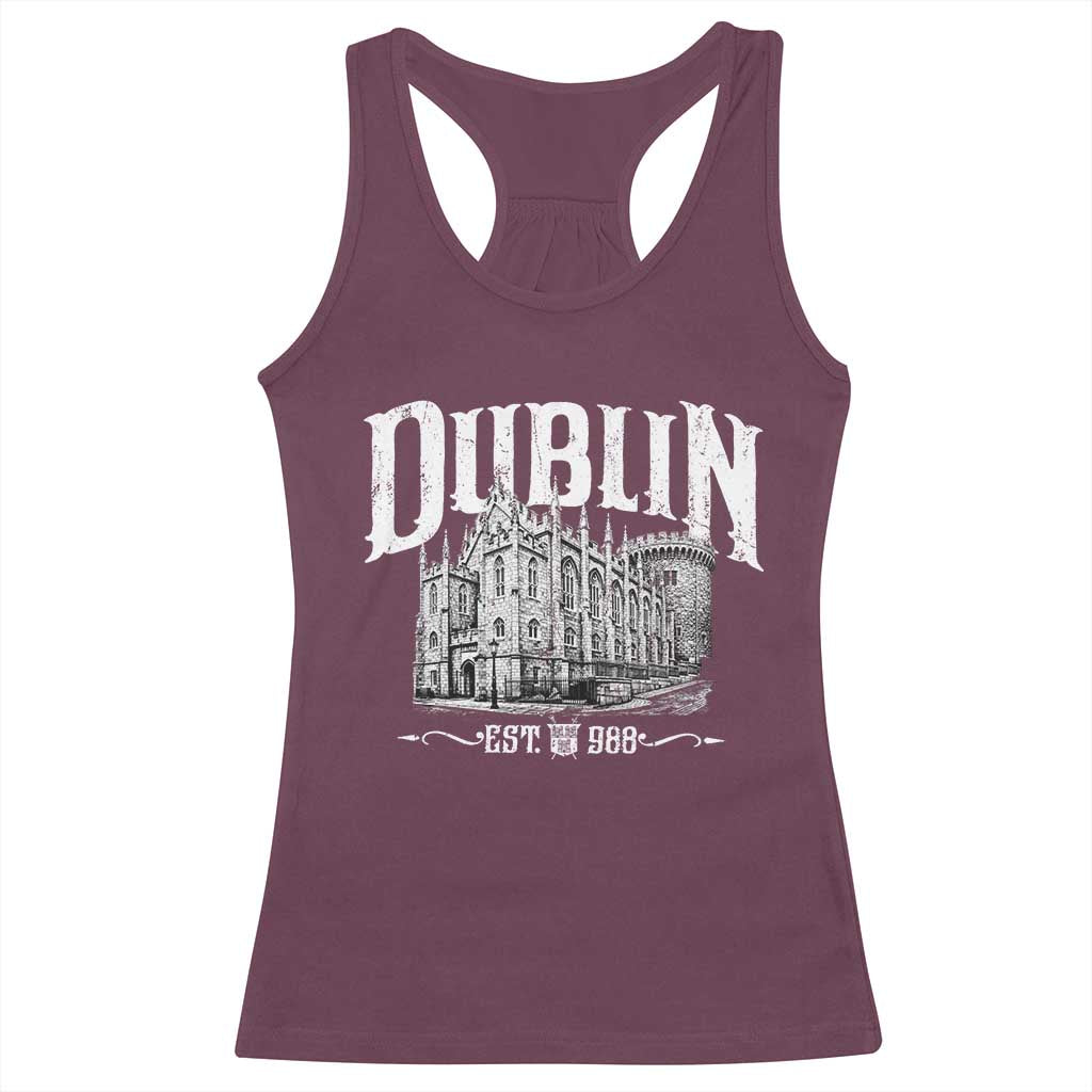 Dublin Castle Ireland Est 988 Travel Souvenir Racerback Tank Top