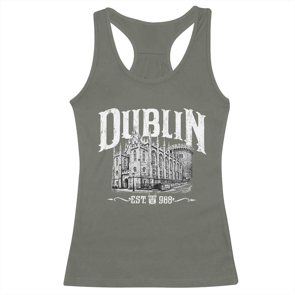 Dublin Castle Ireland Est 988 Travel Souvenir Racerback Tank Top