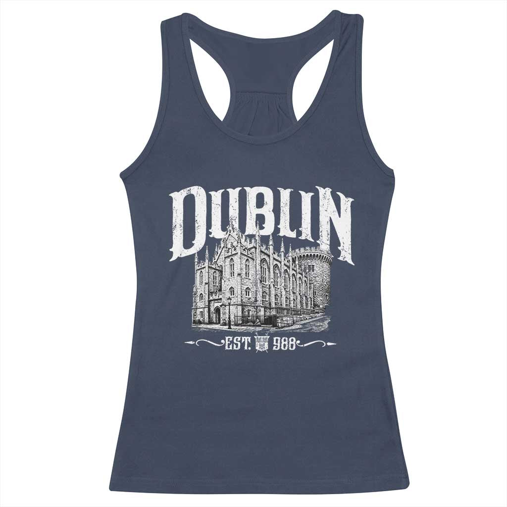 Dublin Castle Ireland Est 988 Travel Souvenir Racerback Tank Top