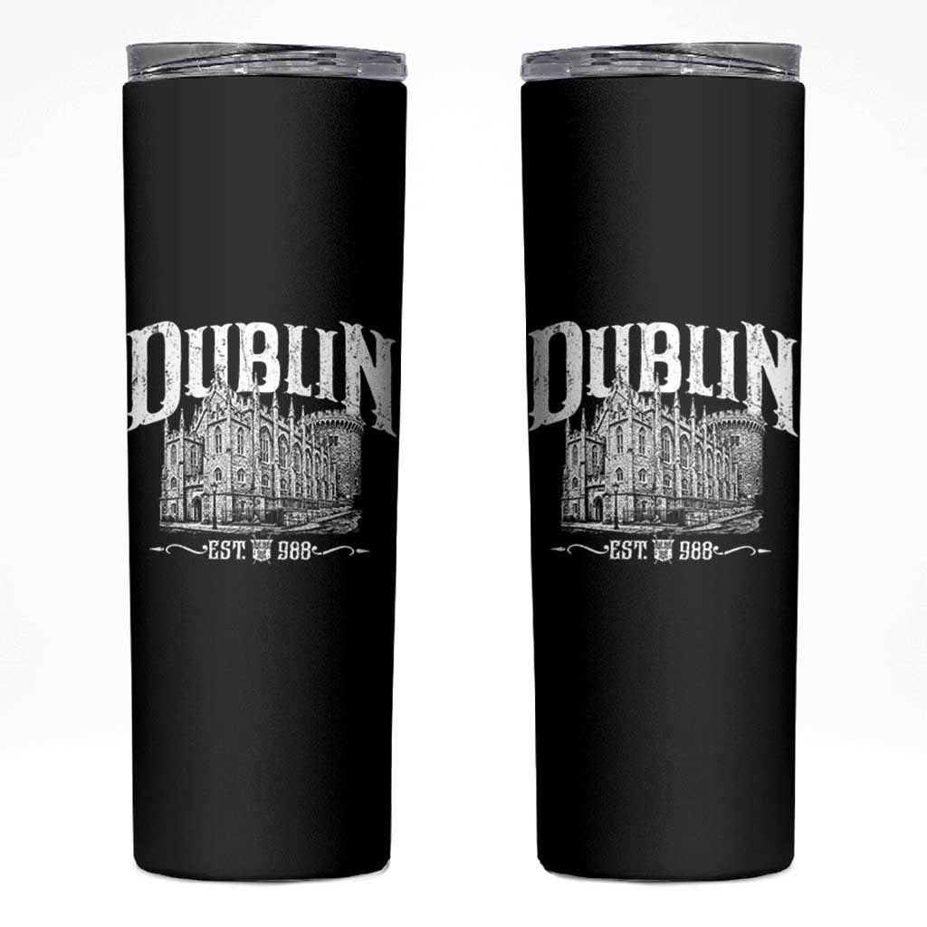 Dublin Castle Ireland Est 988 Travel Souvenir Skinny Tumbler