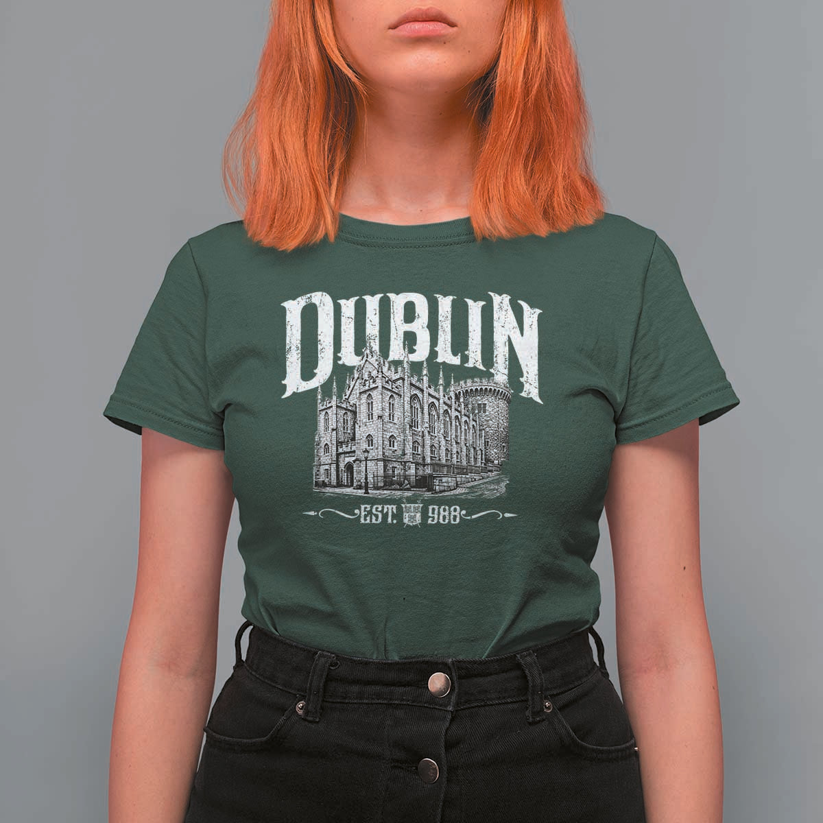 Dublin Castle Ireland Est 988 Travel Souvenir T Shirt For Women