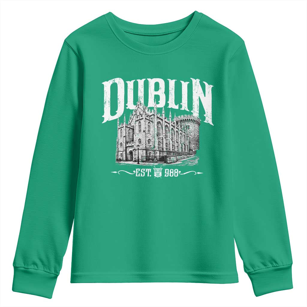Dublin Castle Ireland Est 988 Travel Souvenir Youth Sweatshirt