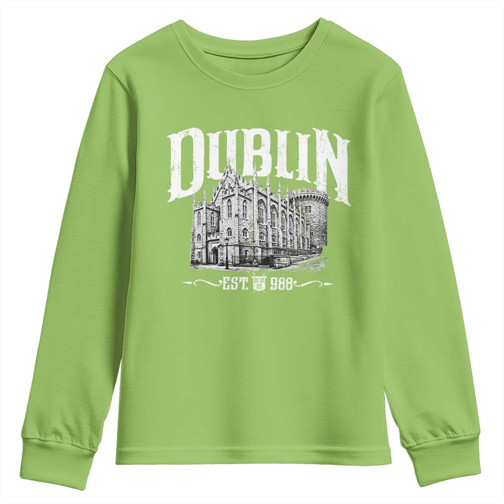 Dublin Castle Ireland Est 988 Travel Souvenir Youth Sweatshirt