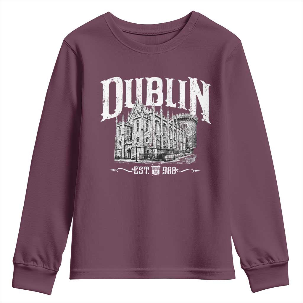 Dublin Castle Ireland Est 988 Travel Souvenir Youth Sweatshirt