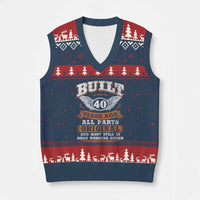 Funny 40th Birthday V-Neck Knit Sweater Vest Built 40 Years Ago All Parts Original And Most Still In Good Working Order