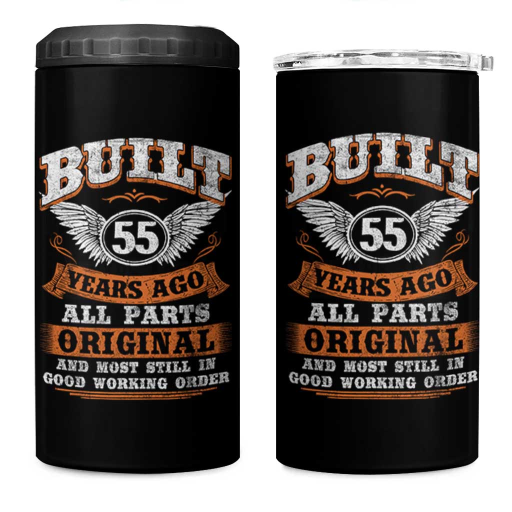 Funny 55th Birthday 4 in 1 Can Cooler Tumbler Built 55 Years Ago All Parts Original And Most Still In Good Working Order