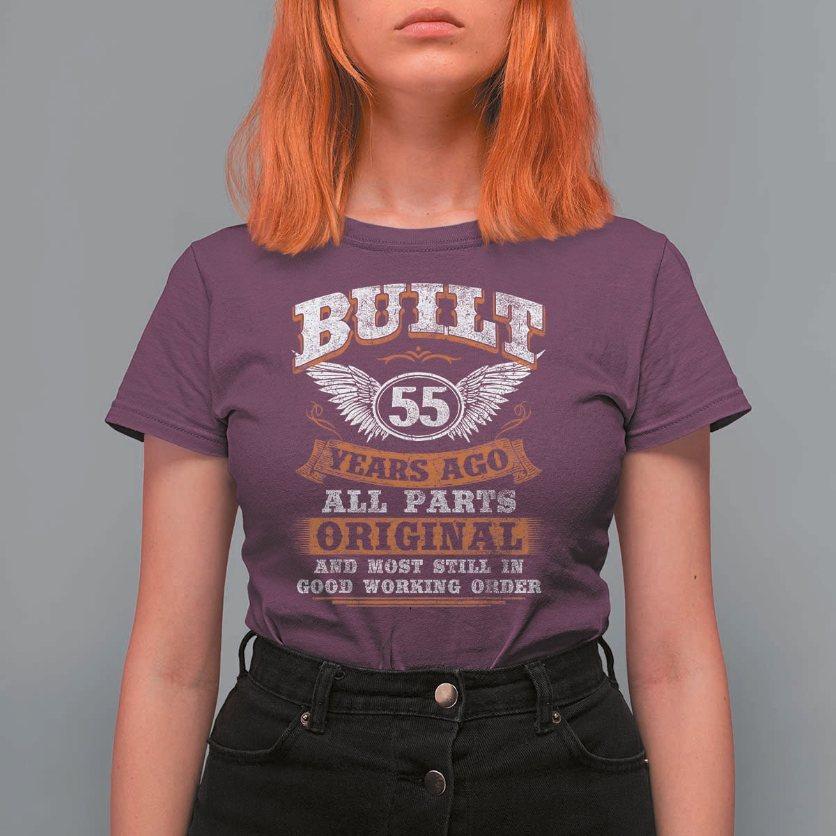 Funny 55th Birthday T Shirt For Women Built 55 Years Ago All Parts Original And Most Still In Good Working Order