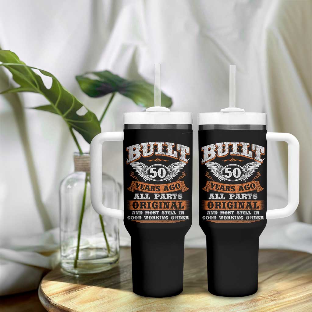 Funny 50th Birthday Tumbler With Handle Built 50 Years Ago All Parts Original And Most Still In Good Working Order