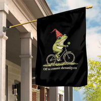 Funny Frog St Patricks Day Garden Flag Off To Commit Shenanigans Four Leaf Clover