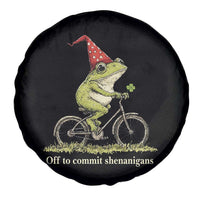Funny Frog St Patricks Day Spare Tire Cover Off To Commit Shenanigans Four Leaf Clover