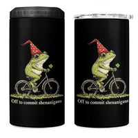 Funny Frog St Patricks Day 4 in 1 Can Cooler Tumbler Off To Commit Shenanigans Four Leaf Clover