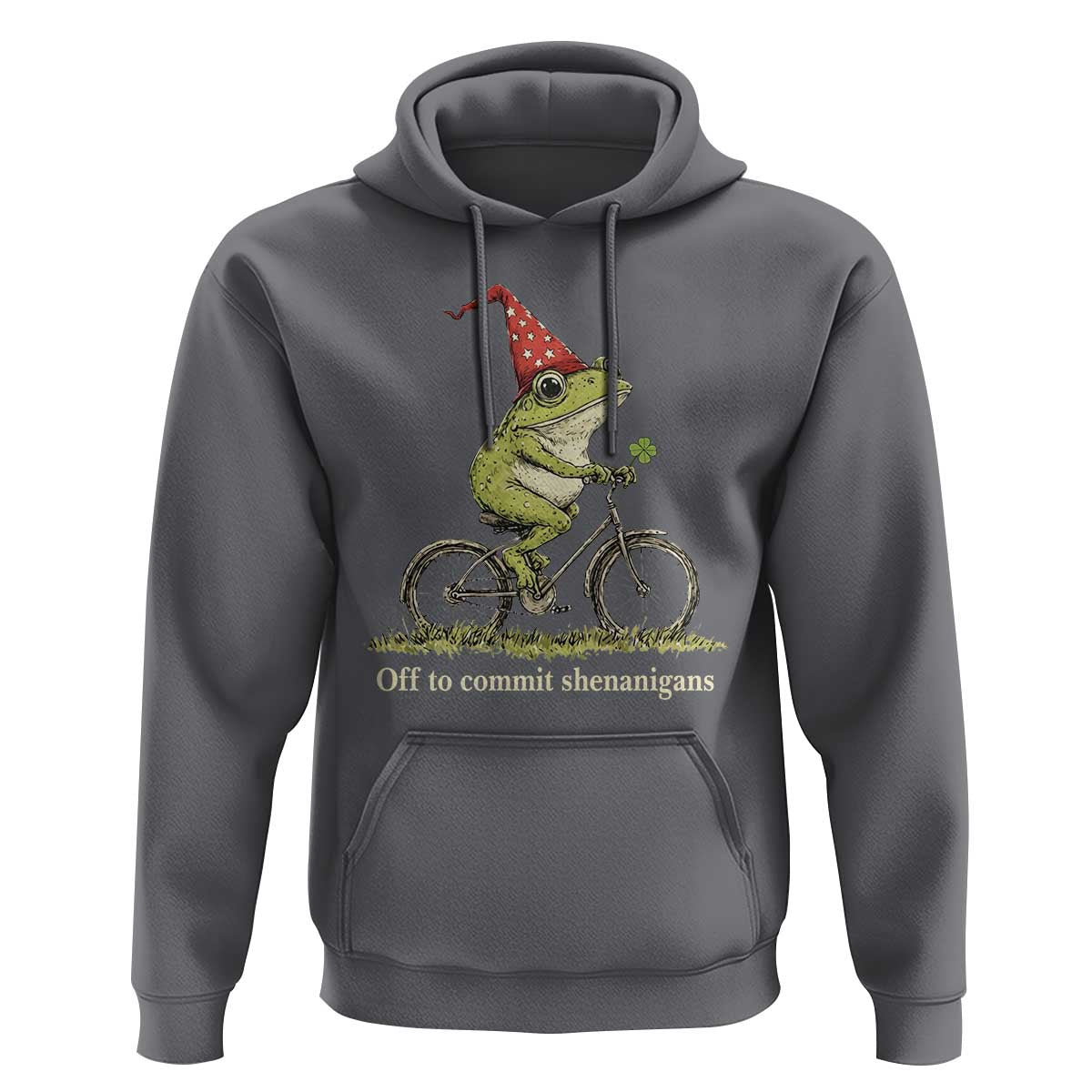 Funny Frog St Patricks Day Hoodie Off To Commit Shenanigans Four Leaf Clover