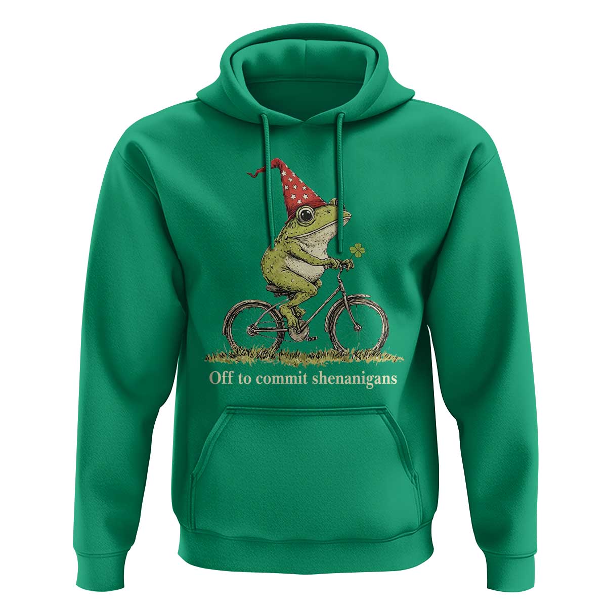 Funny Frog St Patricks Day Hoodie Off To Commit Shenanigans Four Leaf Clover