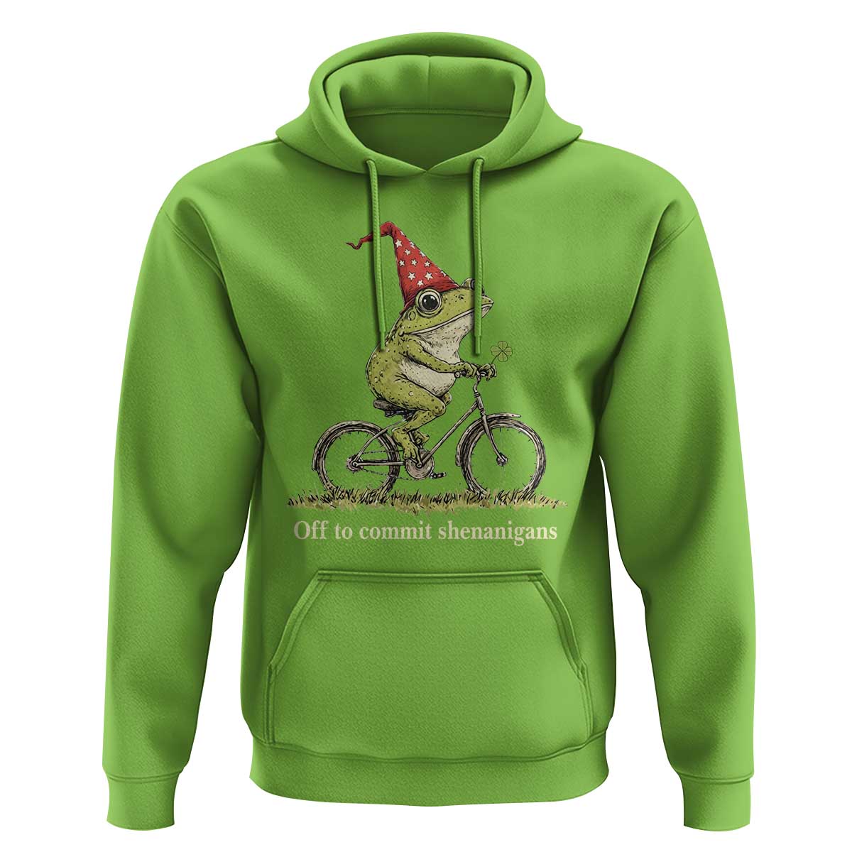Funny Frog St Patricks Day Hoodie Off To Commit Shenanigans Four Leaf Clover