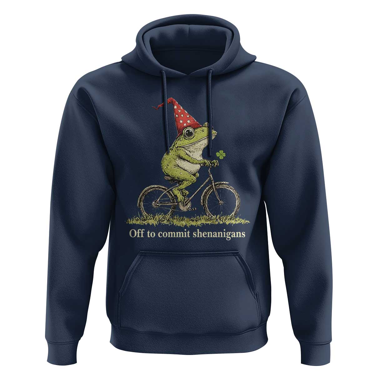 Funny Frog St Patricks Day Hoodie Off To Commit Shenanigans Four Leaf Clover