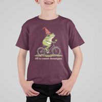 Funny Frog St Patricks Day T Shirt For Kid Off To Commit Shenanigans Four Leaf Clover