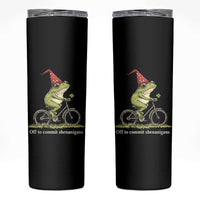 Funny Frog St Patricks Day Skinny Tumbler Off To Commit Shenanigans Four Leaf Clover
