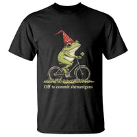 Funny Frog St Patricks Day T Shirt Off To Commit Shenanigans Four Leaf Clover