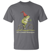 Funny Frog St Patricks Day T Shirt Off To Commit Shenanigans Four Leaf Clover