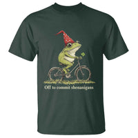 Funny Frog St Patricks Day T Shirt Off To Commit Shenanigans Four Leaf Clover