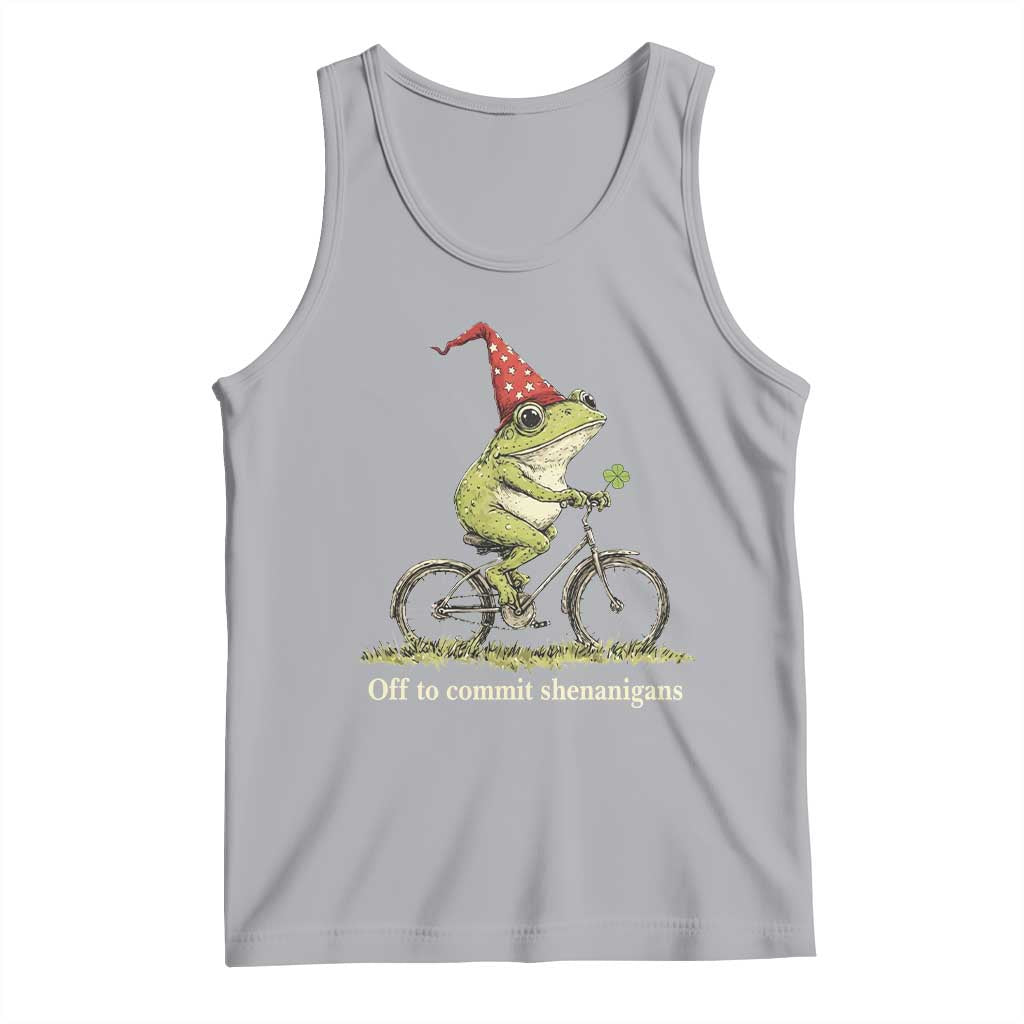 Funny Frog St Patricks Day Tank Top Off To Commit Shenanigans Four Leaf Clover